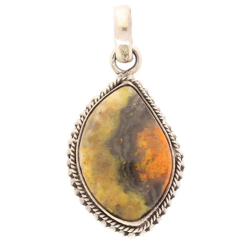 Bumble Bee Jasper Sterling Silver Pendant