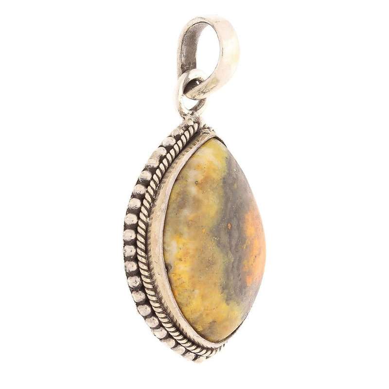 Bumble Bee Jasper Sterling Silver Pendant