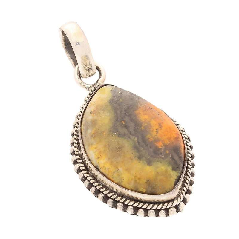 Bumble Bee Jasper Sterling Silver Pendant