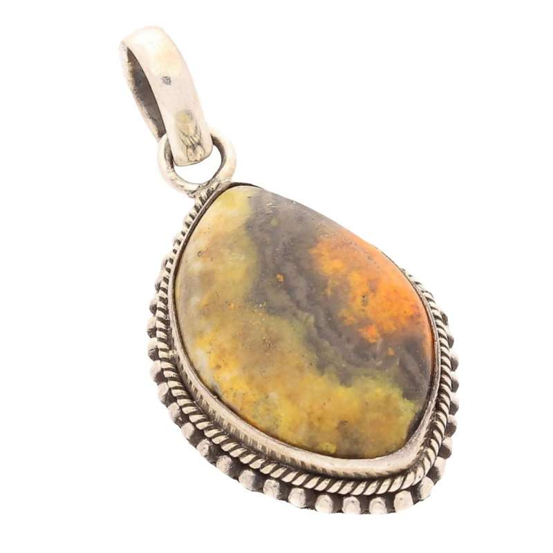Bumble Bee Jasper Sterling Silver Pendant