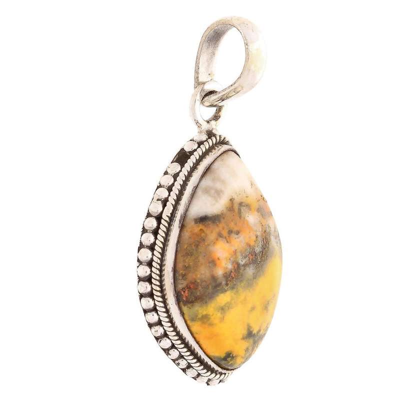 Bumble Bee Jasper Sterling Silver Pendant