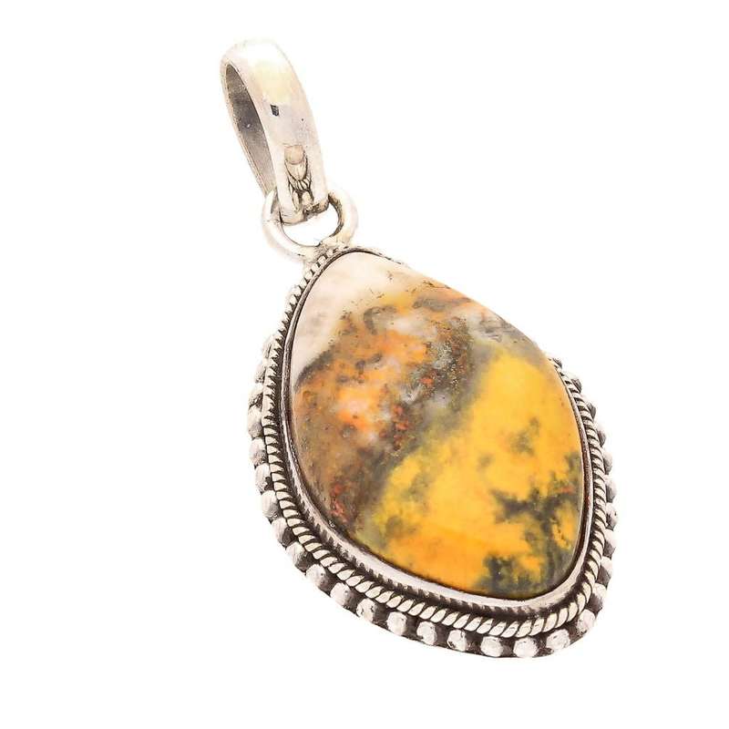 Bumble Bee Jasper Sterling Silver Pendant