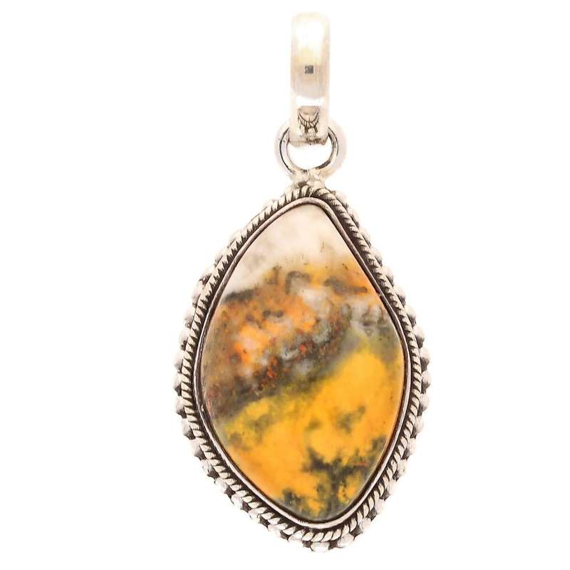 Bumble Bee Jasper Sterling Silver Pendant