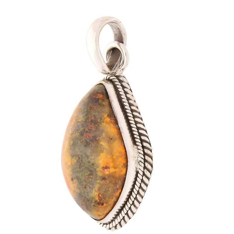 Bumble Bee Jasper Sterling Silver Pendant