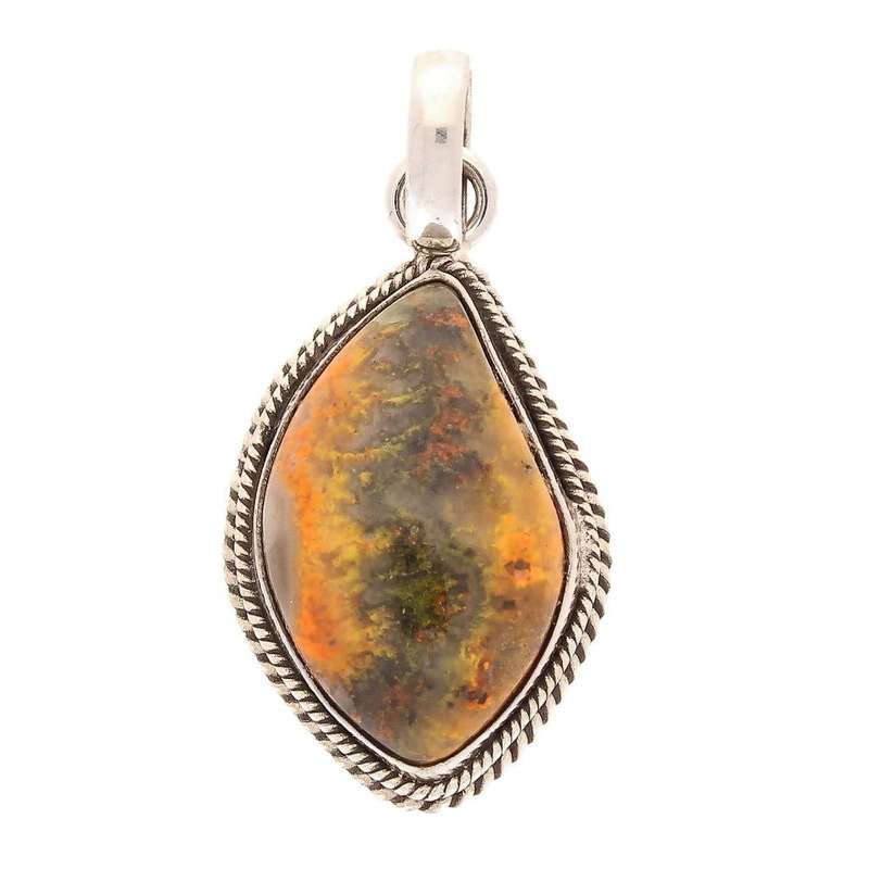 Bumble Bee Jasper Sterling Silver Pendant