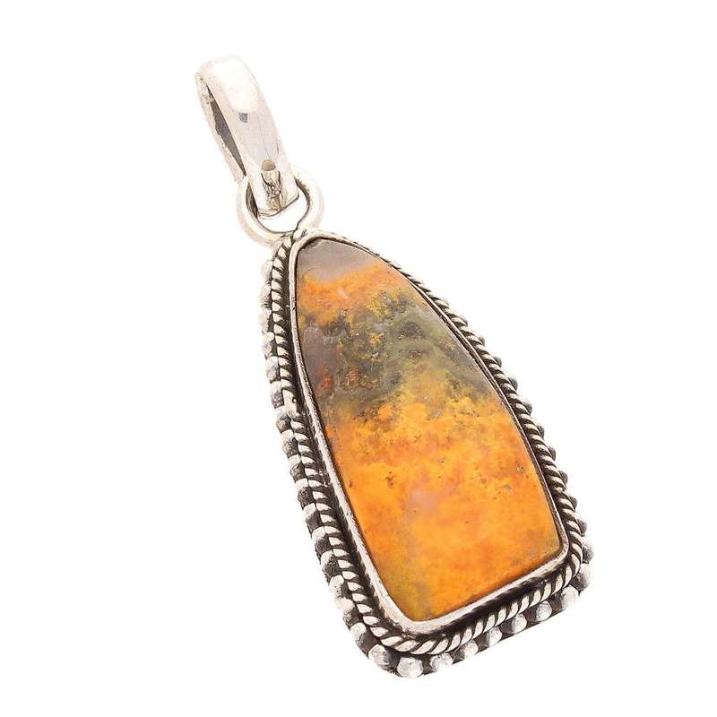 Bumble Bee Jasper Sterling Silver Pendant