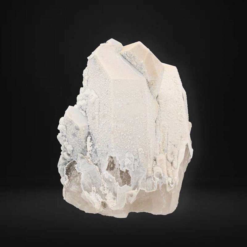 Calcite Coated Smoky Quartz Cluster