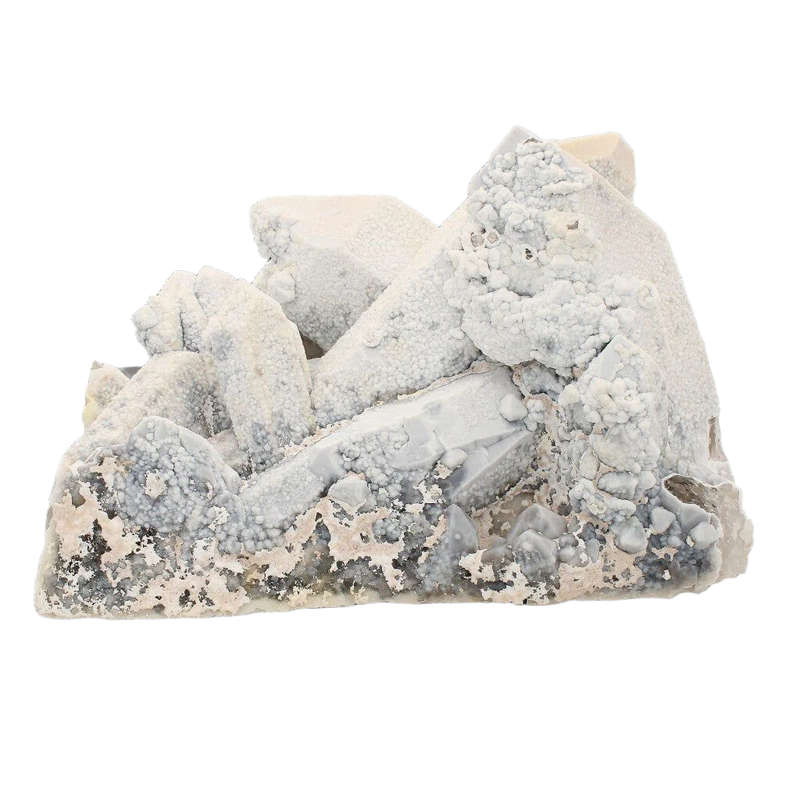 Calcite Coated Smoky Quartz Cluster