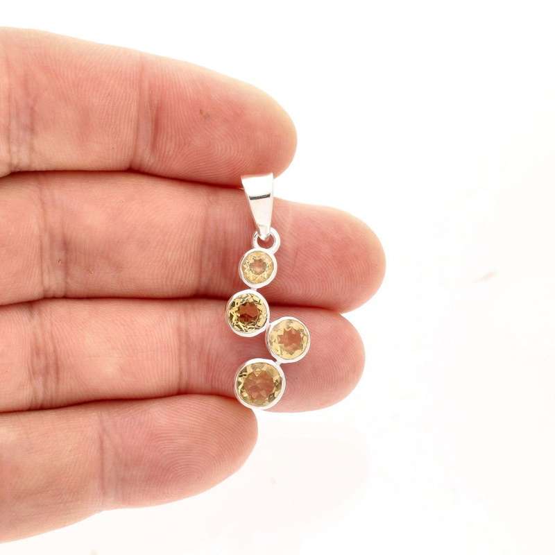 Citrine Sterling Silver Constellation Pendant