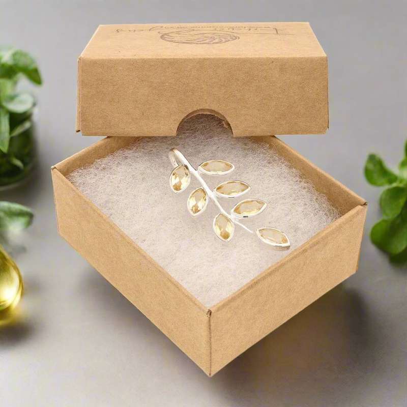 Leaf & Light Citrine Silver Pendant