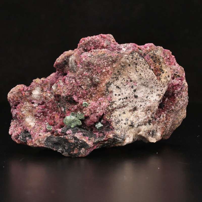 Cobaltoan Calcite with Malacite on Matrix
