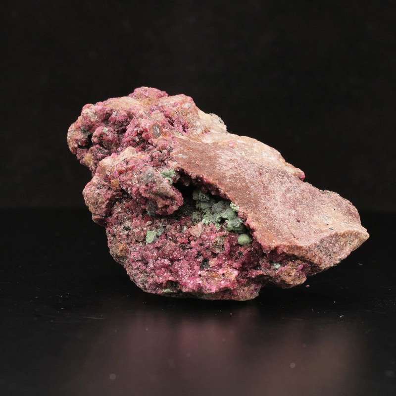 Cobaltoan Calcite with Malacite on Matrix