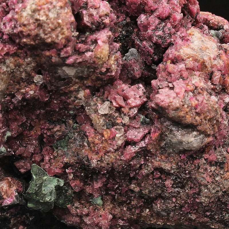 Cobaltoan Calcite with Malacite on Matrix