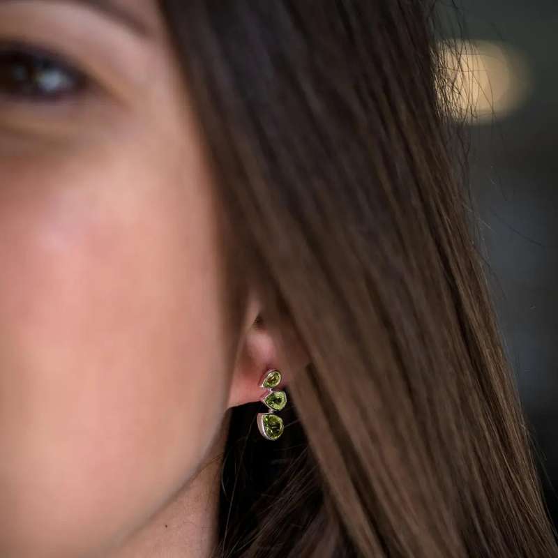 Crystal Cascades: Peridot Earrings