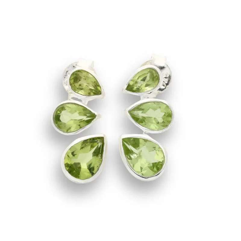 Crystal Cascades: Peridot Earrings