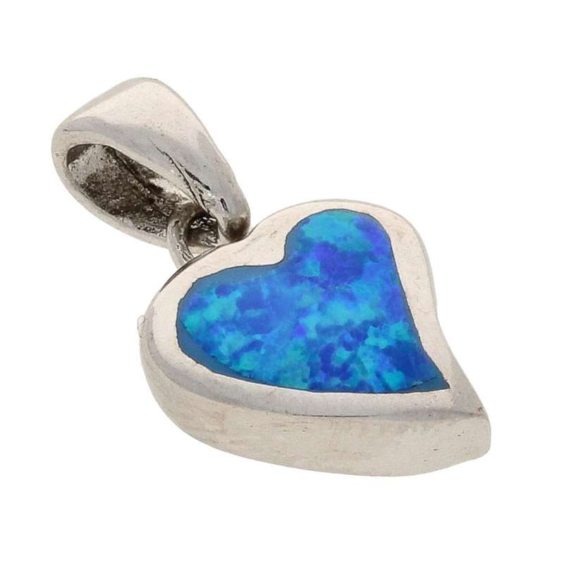 Cupid's Fire: Heart Synthetic Opal Necklace