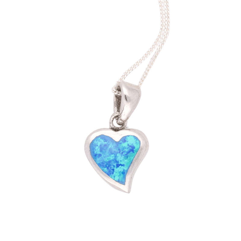 Cupid's Fire: Heart Synthetic Opal Necklace