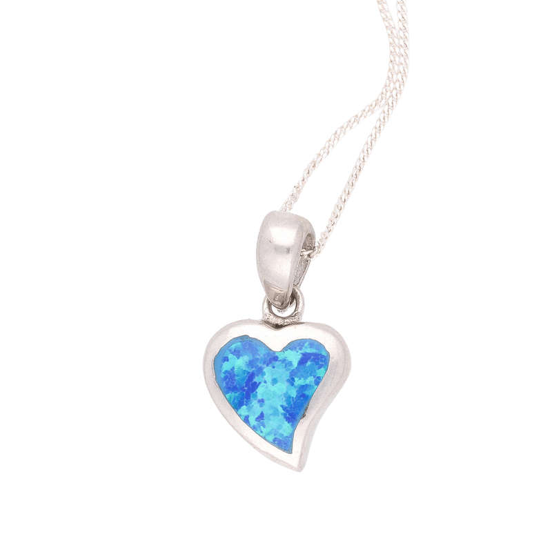 Cupid's Fire: Heart Synthetic Opal Necklace