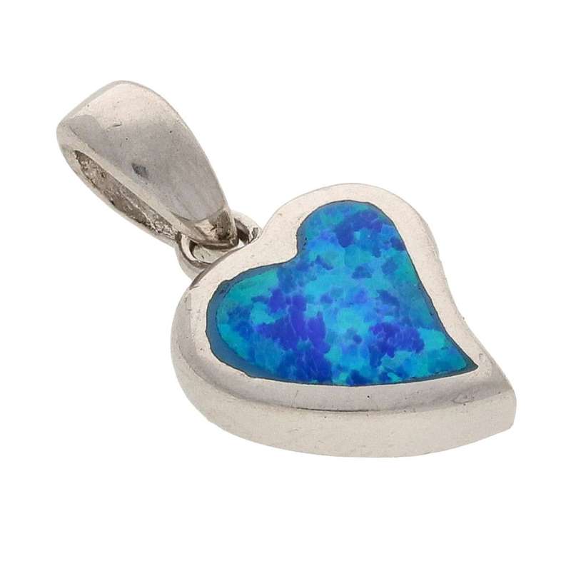 Cupid's Fire: Heart Synthetic Opal Necklace