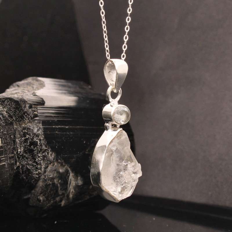 Earth & Sky: Herkimer & Blue Topaz Necklace