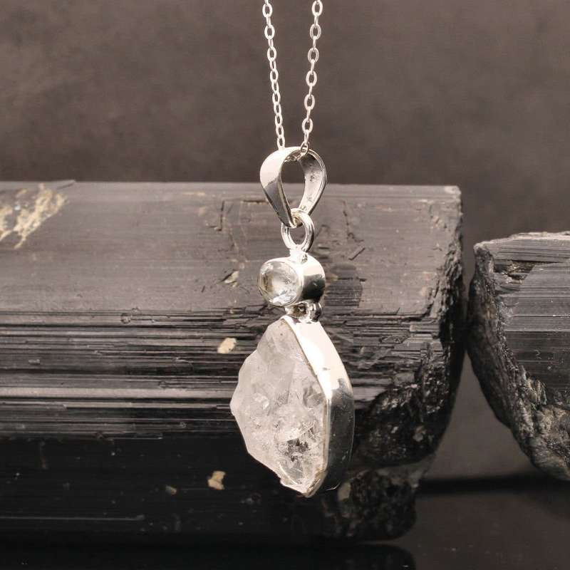Earth & Sky: Herkimer & Blue Topaz Necklace