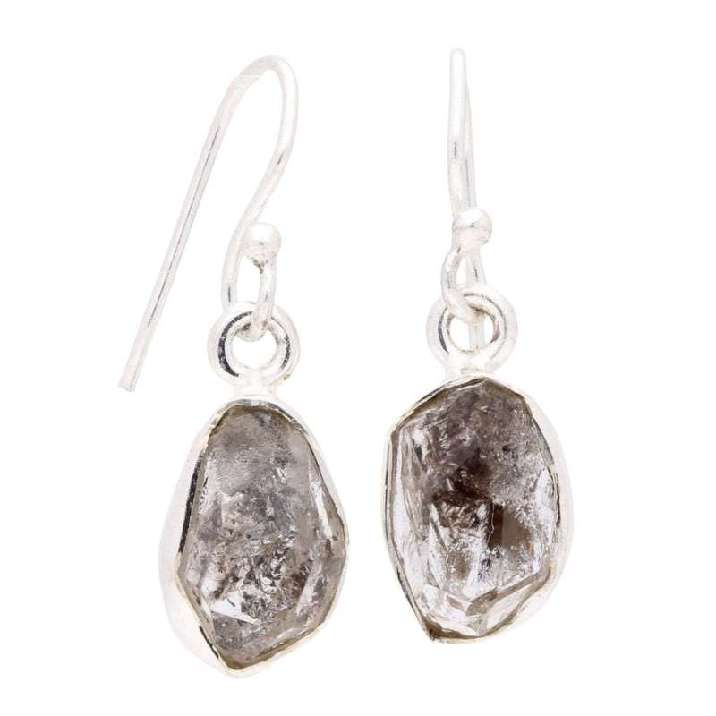 Earthly Beauty: Rough Herkimer Diamond Drop Earrings