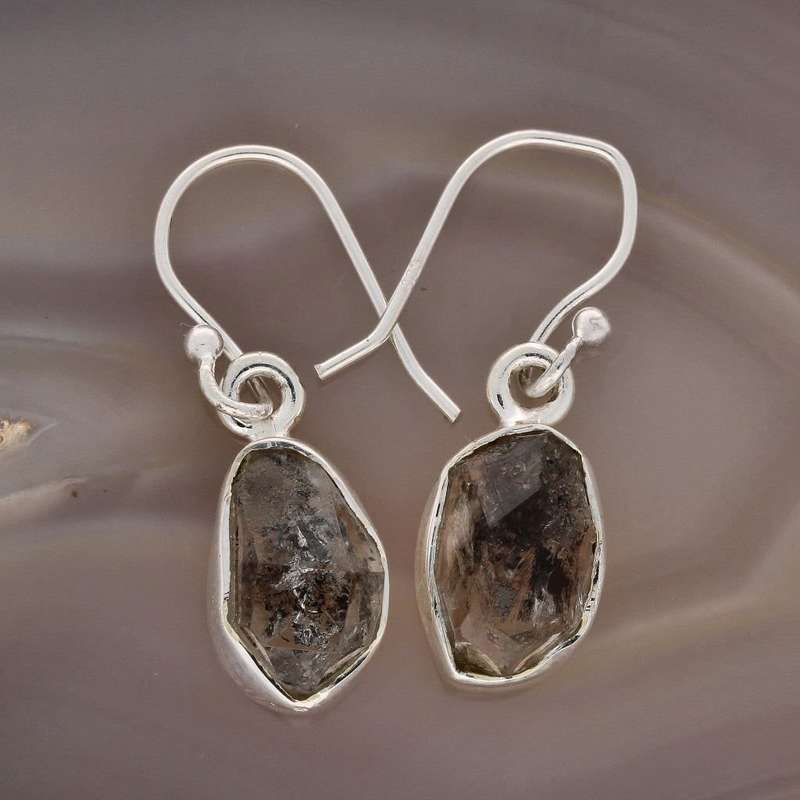 Earthly Beauty: Rough Herkimer Diamond Drop Earrings
