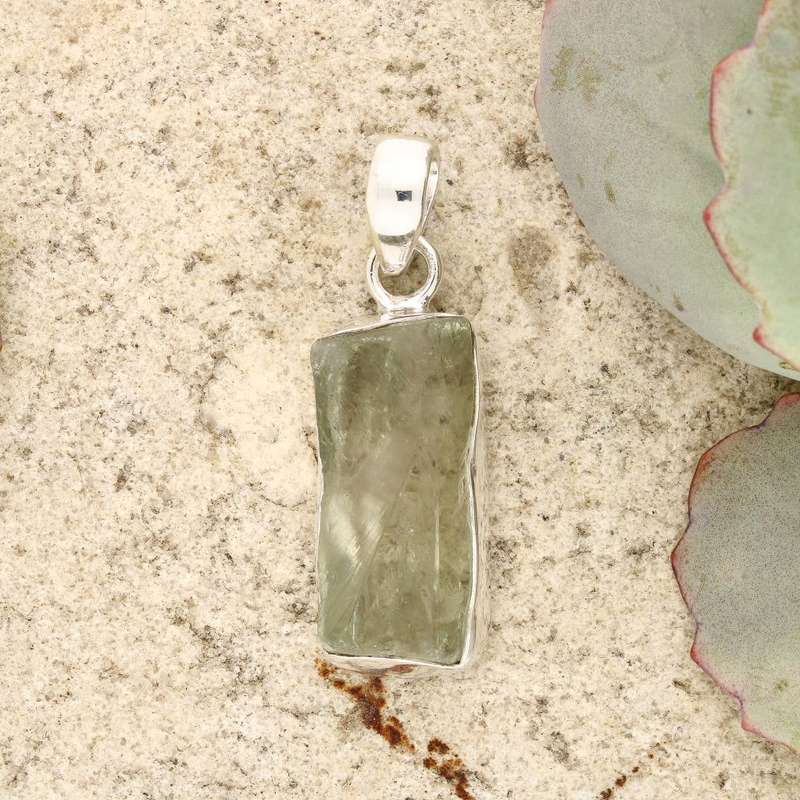 Elemental Aura Rough Prasiolite Necklace