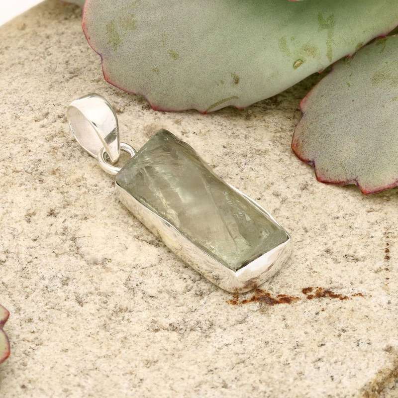 Elemental Aura Rough Prasiolite Necklace