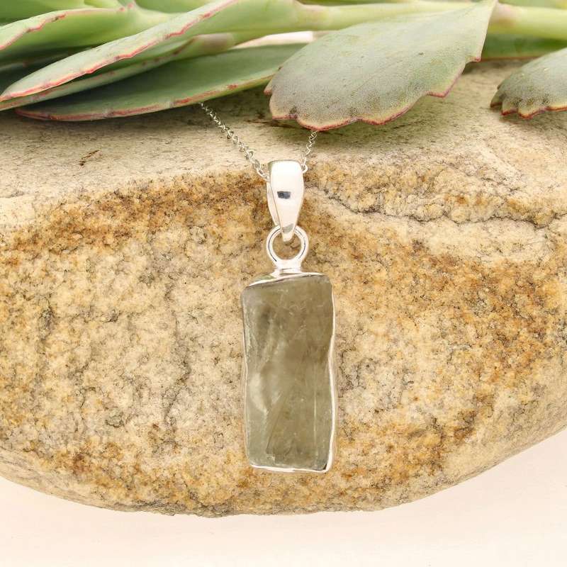 Elemental Aura Rough Prasiolite Necklace