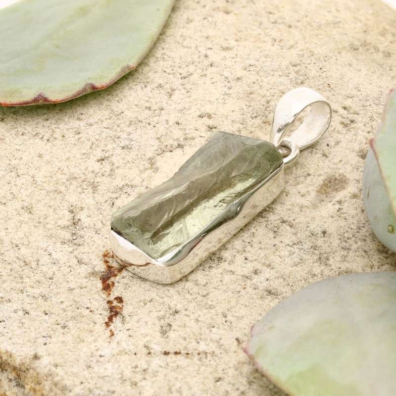 Elemental Aura Rough Prasiolite Necklace