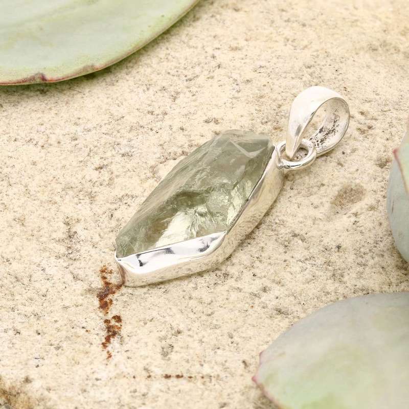 Elemental Aura Rough Prasiolite Necklace