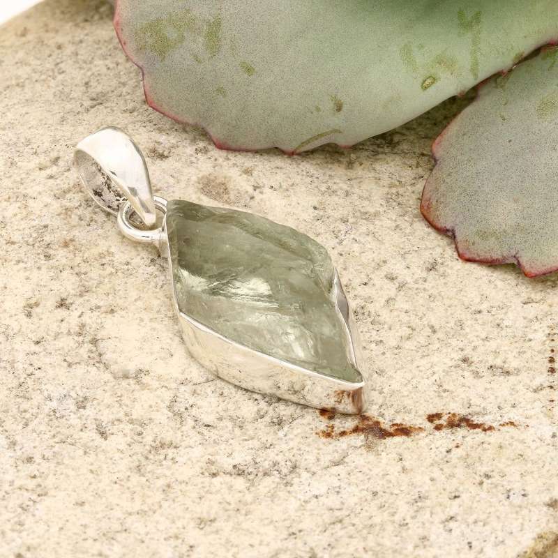 Elemental Aura Rough Prasiolite Necklace