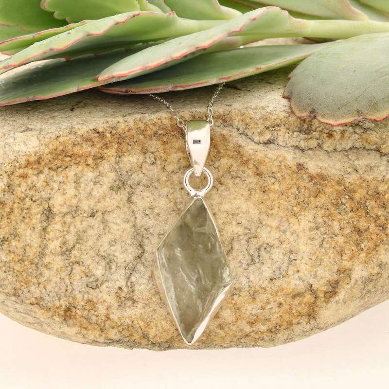 Elemental Aura Rough Prasiolite Necklace
