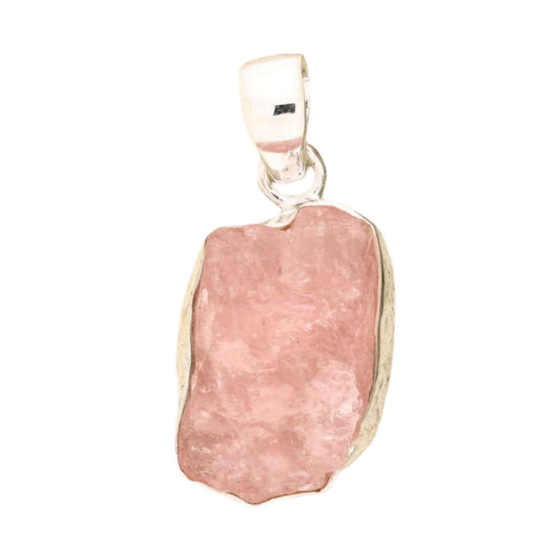 Elemental Aura Rough Rose Quartz Necklace