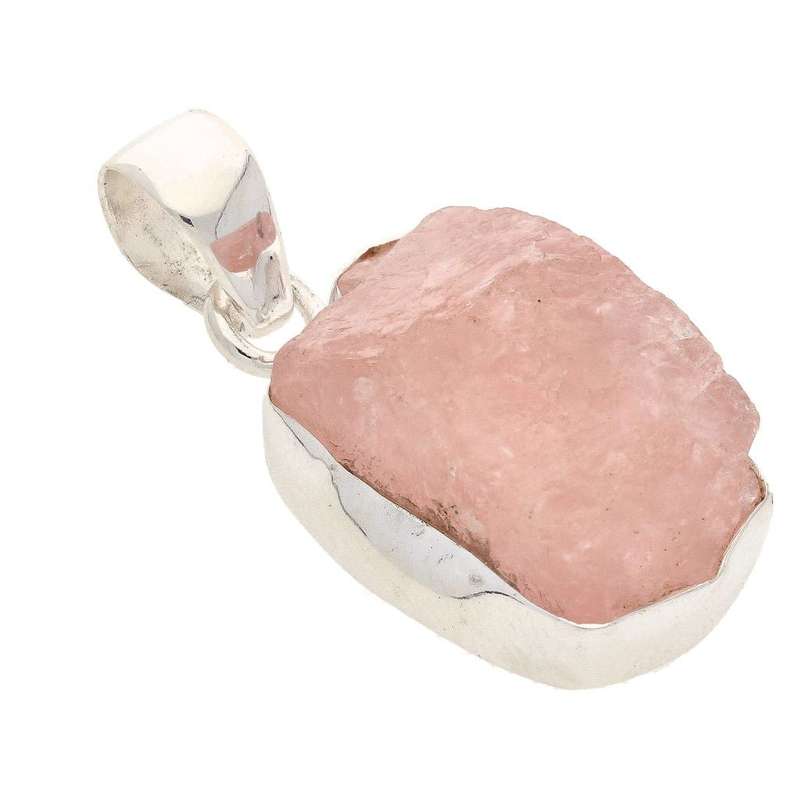 Elemental Aura Rough Rose Quartz Necklace