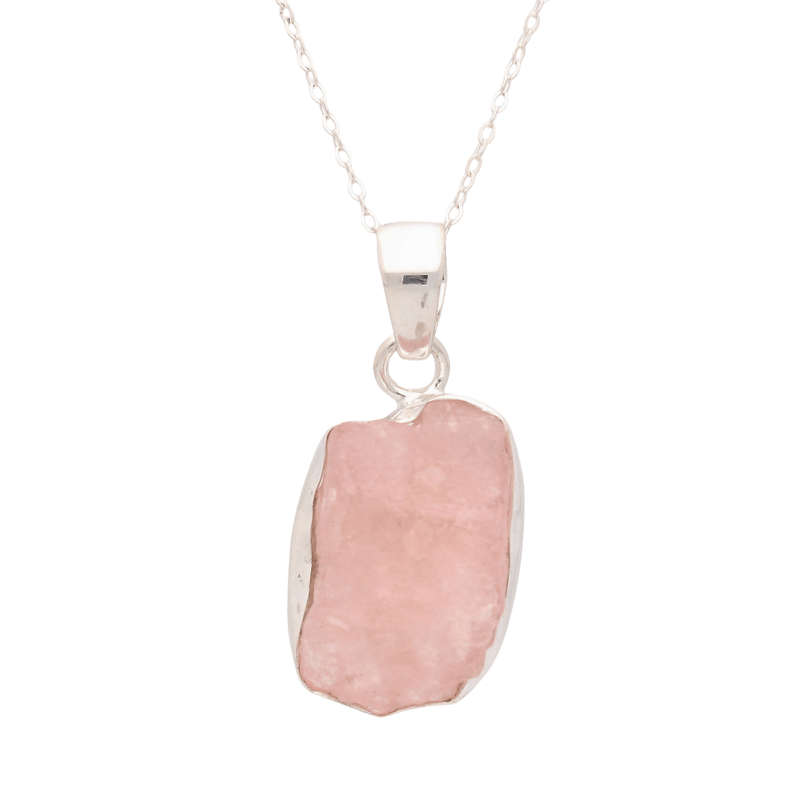 Elemental Aura Rough Rose Quartz Necklace