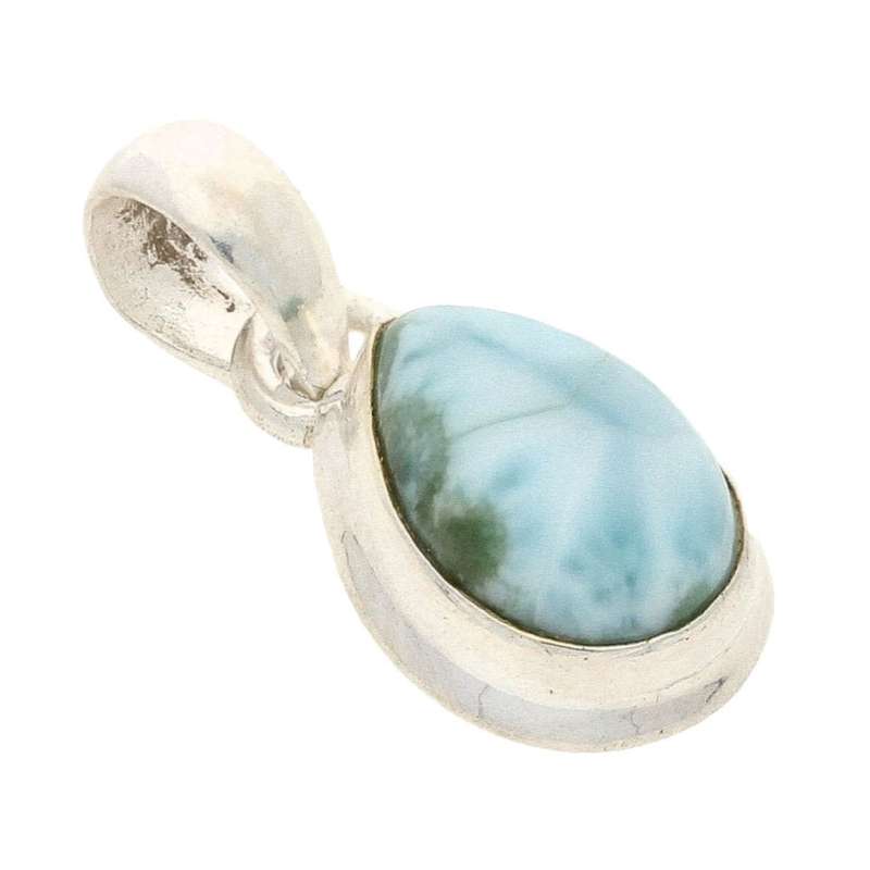 Enchanted Echoes: Larimar Sterling Silver Necklace