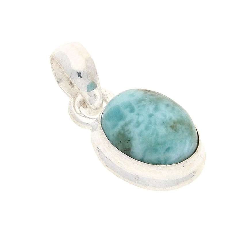 Enchanted Echoes: Larimar Sterling Silver Necklace