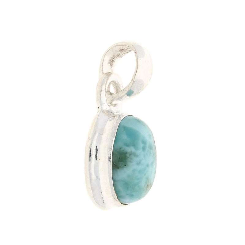 Enchanted Echoes: Larimar Sterling Silver Necklace