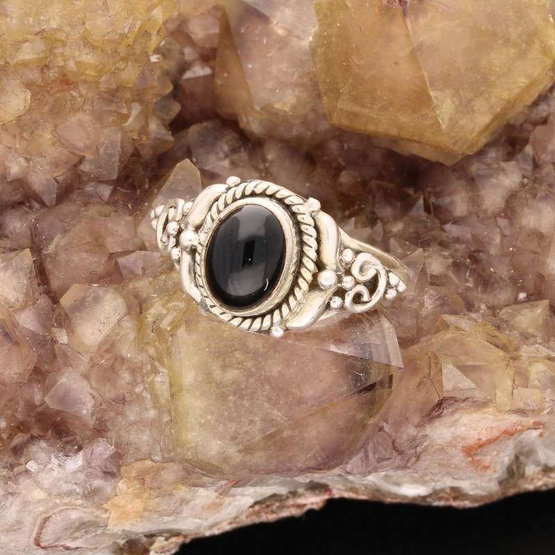 Black Onyx: Infinite Strength Sterling Silver Ring