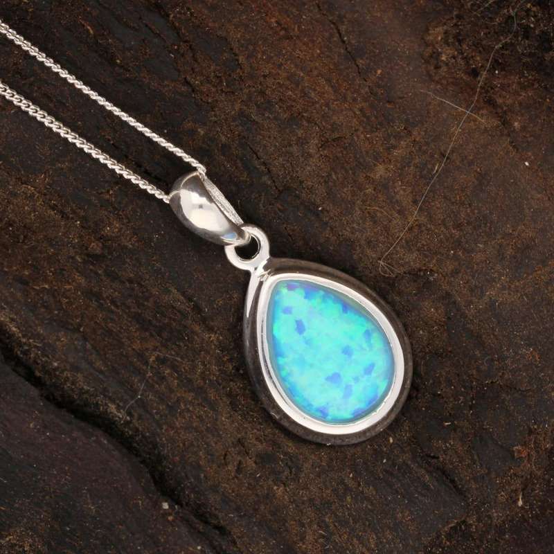Eternal Fire: Synthetic Opal Necklace