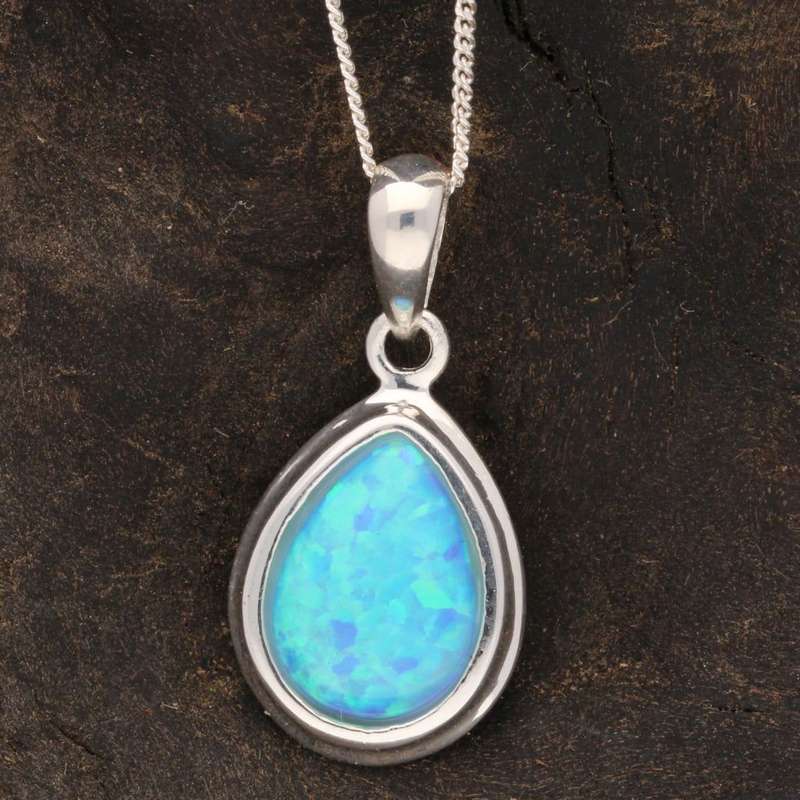 Eternal Fire: Synthetic Opal Necklace
