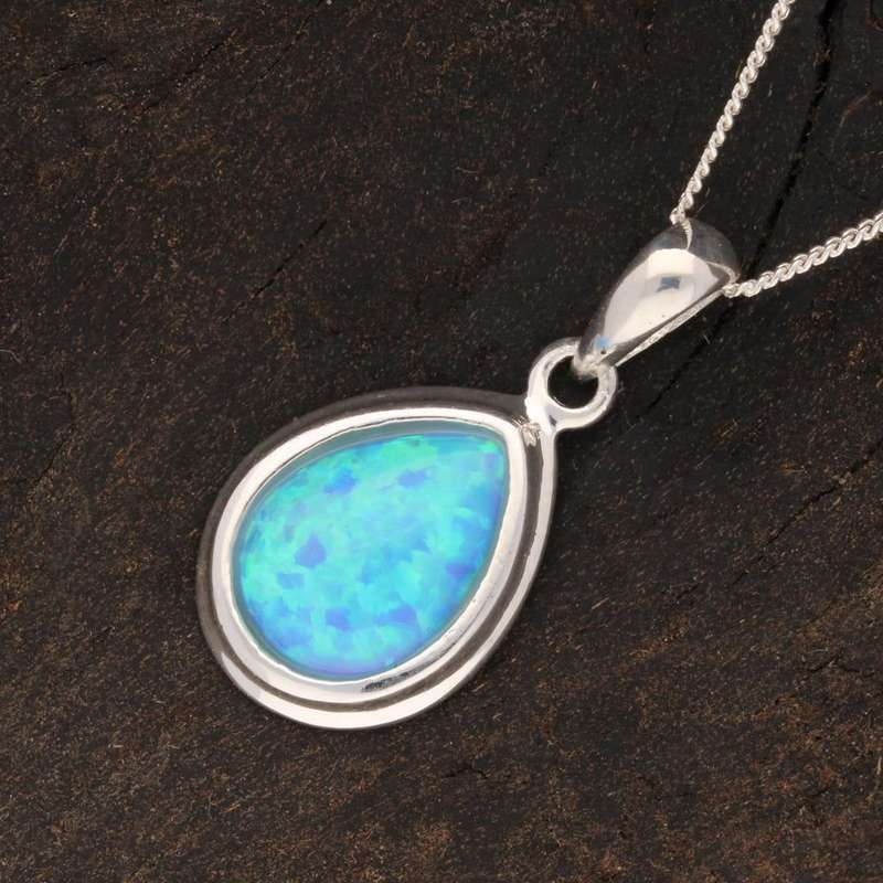 Eternal Fire: Synthetic Opal Necklace