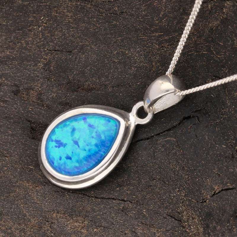 Eternal Fire: Synthetic Opal Necklace