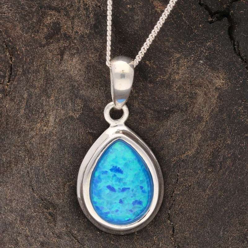 Eternal Fire: Synthetic Opal Necklace