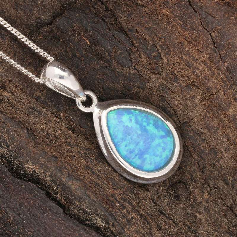 Eternal Fire: Synthetic Opal Necklace