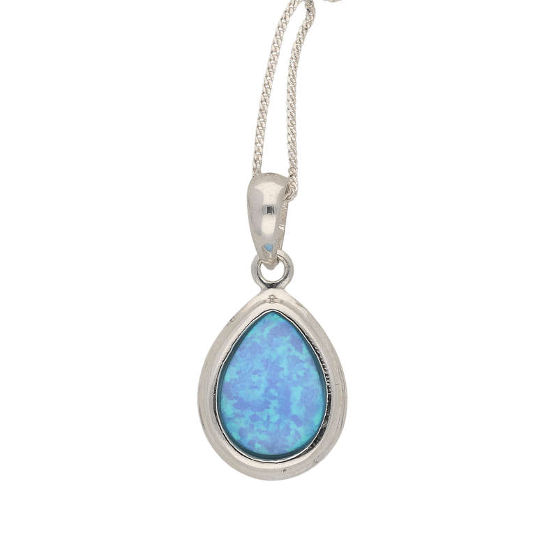 Eternal Fire: Synthetic Opal Necklace