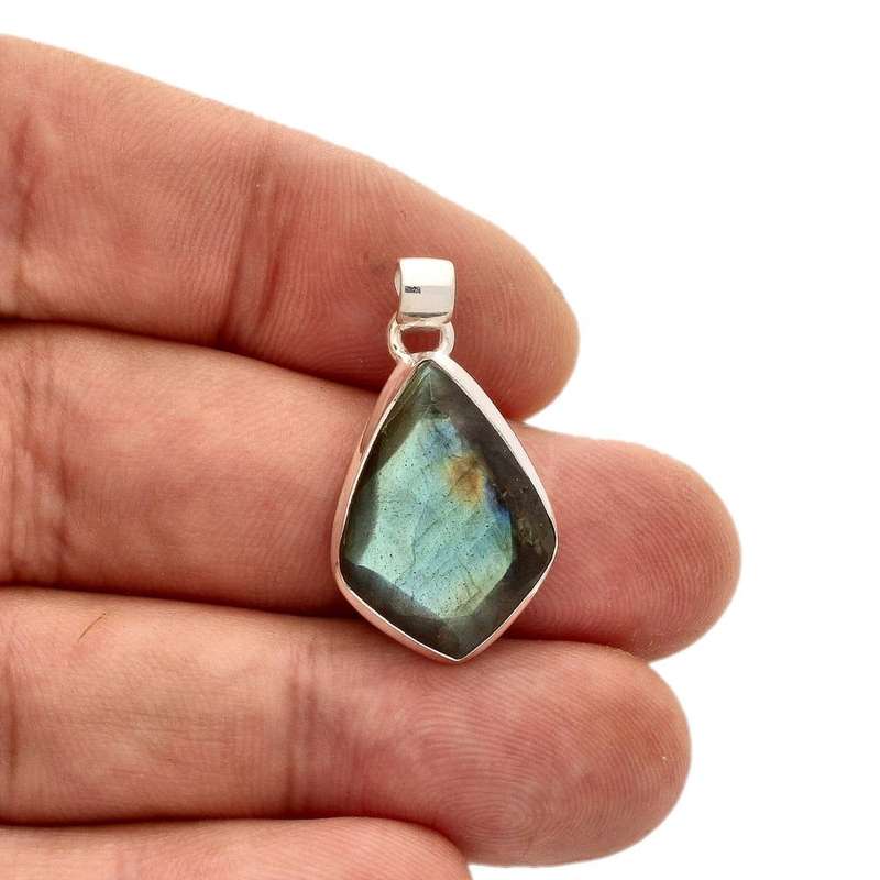 Faceted Labradorite Sterling Silver Necklace