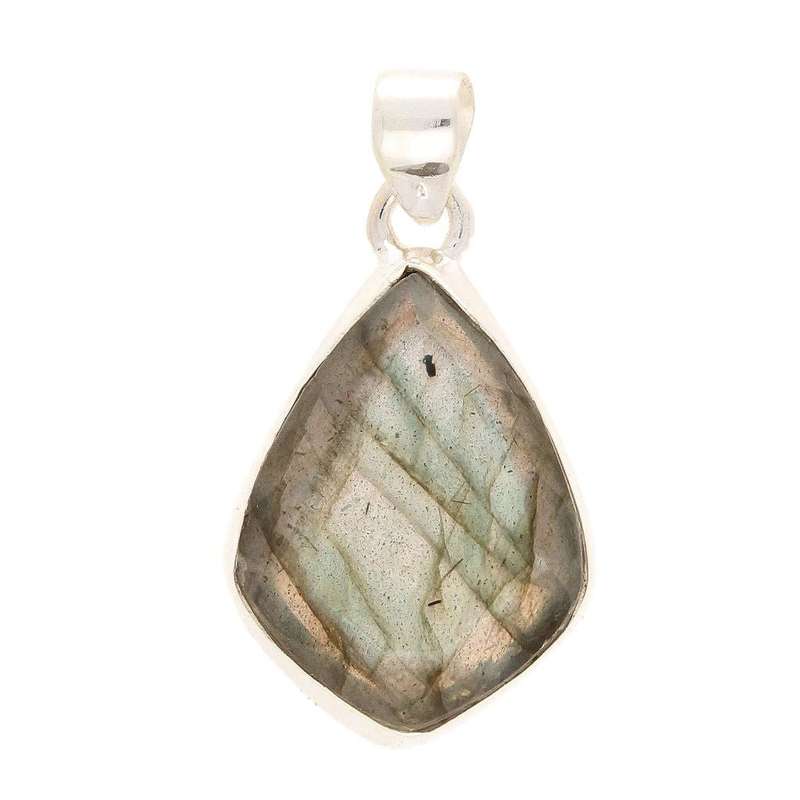 Faceted Labradorite Sterling Silver Necklace